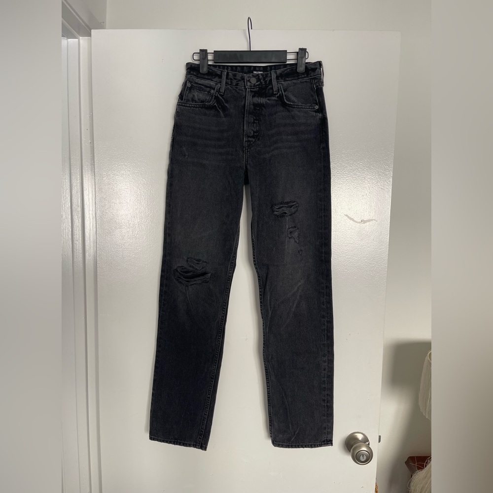 GRLFRND Straight Leg Ripped Jeans
